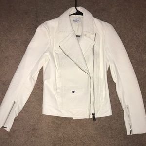 BeBe white leather jacket